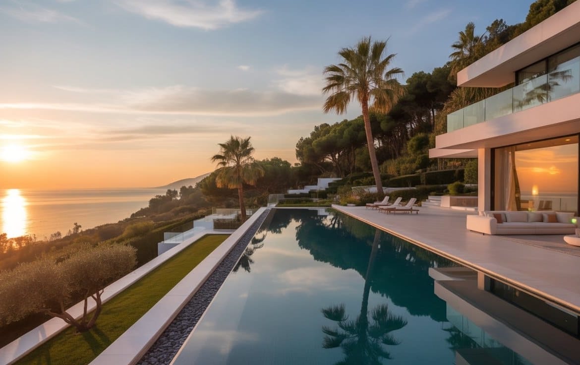 Marbella luxury villas with sea views and Mediterranean landscape
