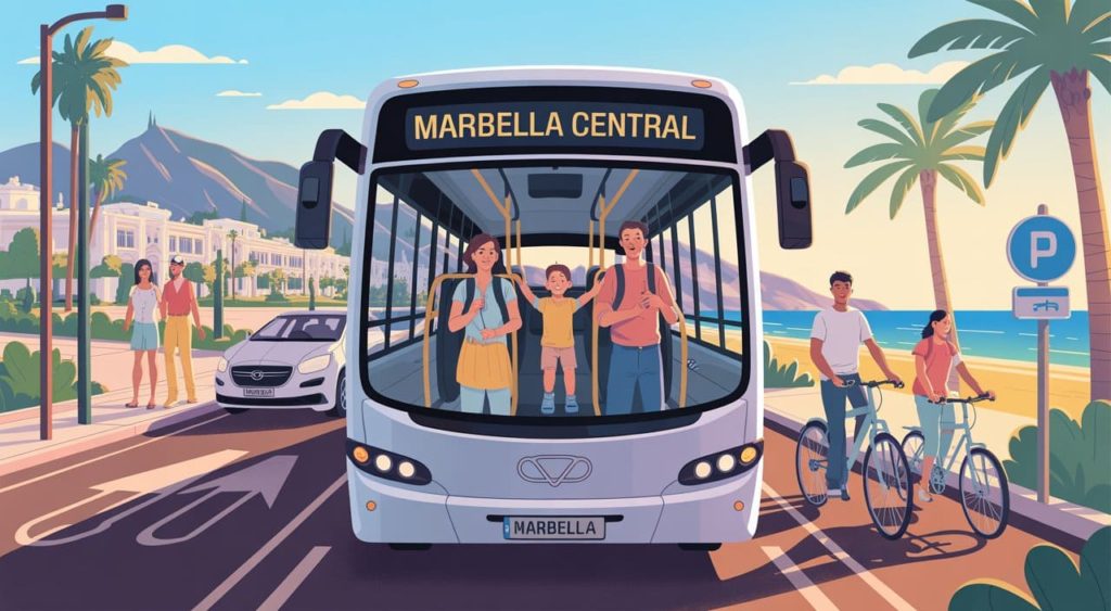 Marbella public transport for families family kids children