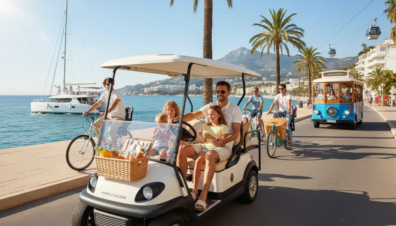 Marbella public transport for families family kids children