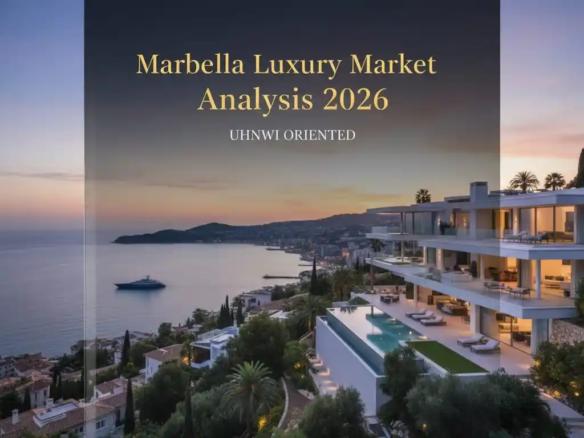 Marbella luxury villa Golden Mile with sea view terrace representing 2026 UHNWI real estate market report by Gonzo Realtor Costa del Sol