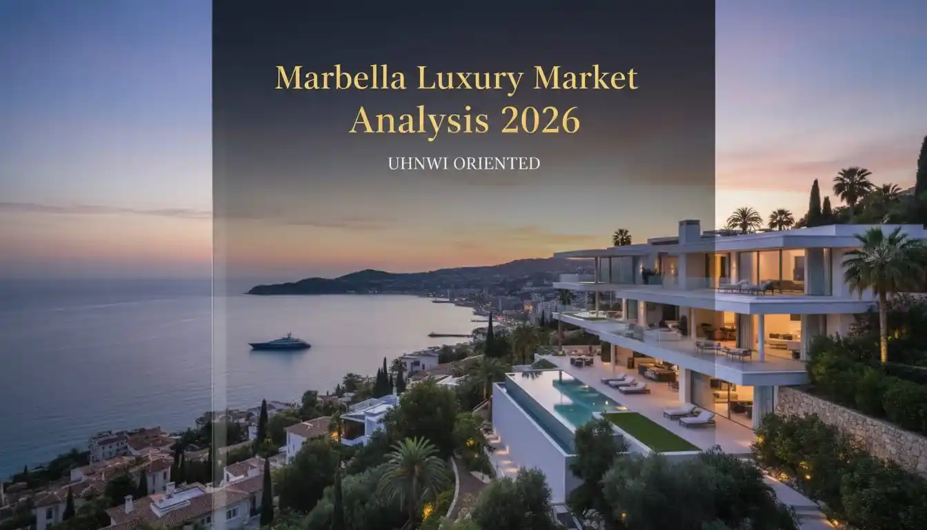 Marbella luxury villa Golden Mile with sea view terrace representing 2026 UHNWI real estate market report by Gonzo Realtor Costa del Sol