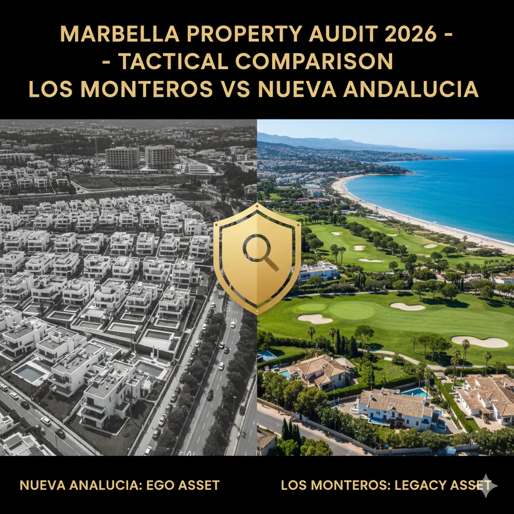 Tactical property comparison for Marbella 2026 between Nueva Andalucia ego assets and Los Monteros legacy assets.
