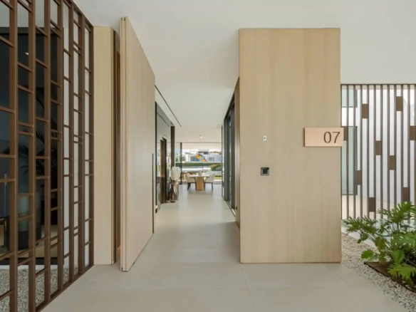 Natural light atrium in Villa 12, maximizing the feel of vibrant urbanism.