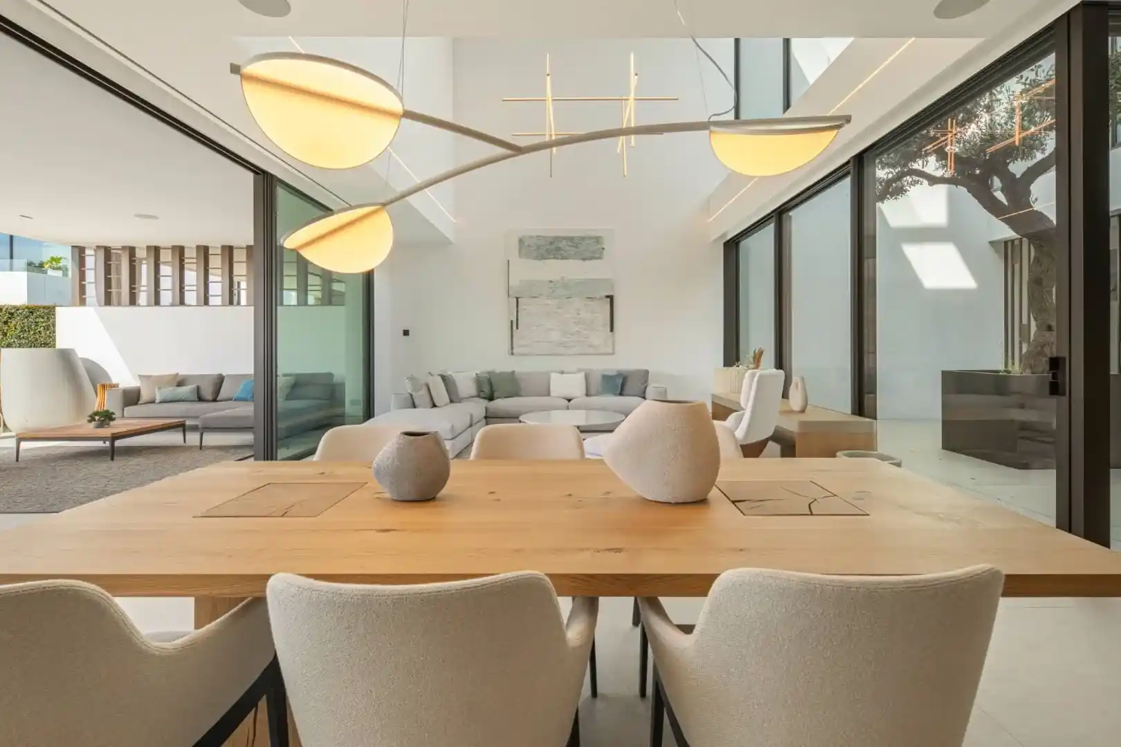 Formal dining room in Villa 12, reflecting the architecture of presence.